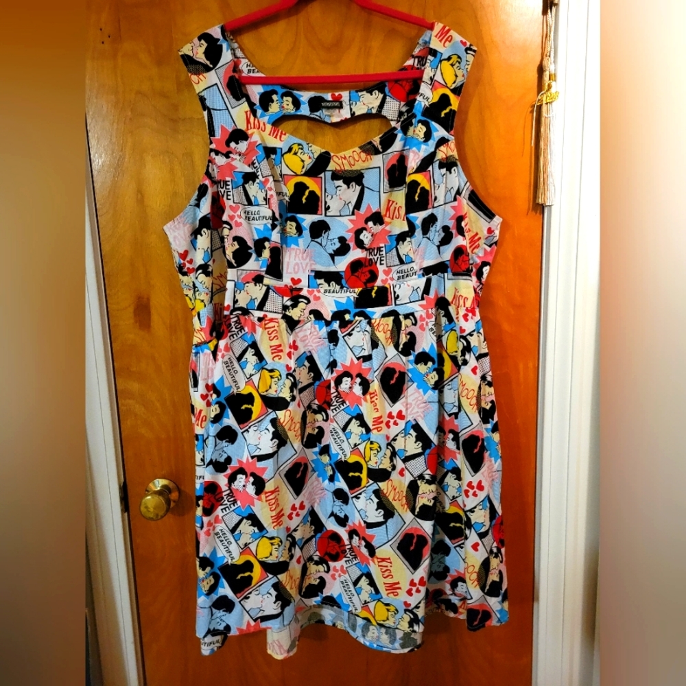 Retrolicious Kiss Me Valentine's Dress with heart shaped cut out